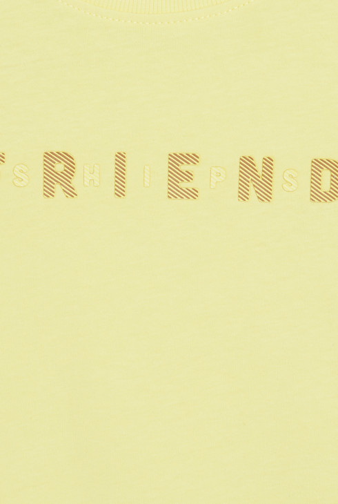 Gelbes Kurzarm-T-Shirt mit Schriftzug für Jungen 2