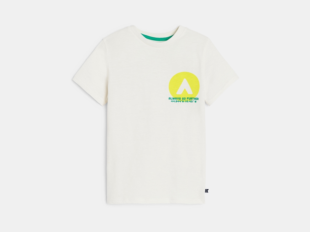 T-shirt manches courtes à message blanc Garçon 1