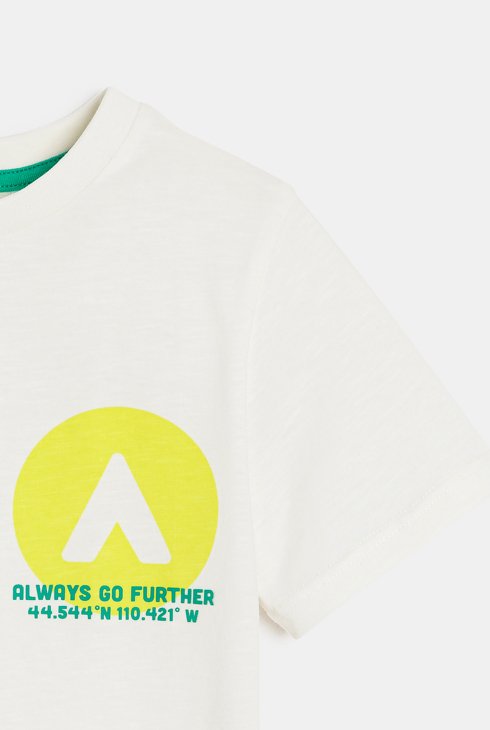 T-shirt manches courtes à message blanc Garçon