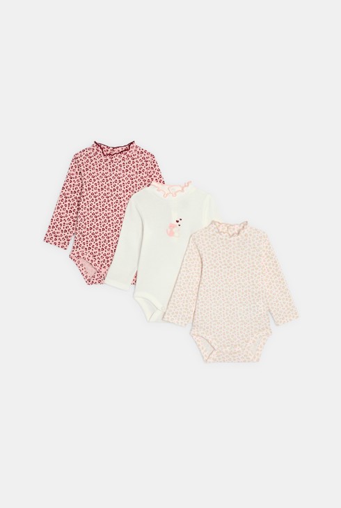 Body imprimé léopard rose bébé fille (lot de 3) 1