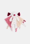 Doudou plat velours lapin rose bébé fille