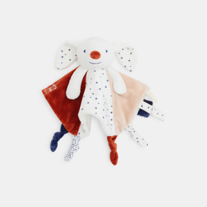 Doudou plat velours lapin orange bébé garçon