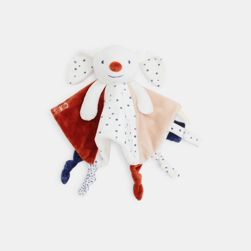 Schmusetuch flach Samt Kaninchen orange Kleinkind Junge