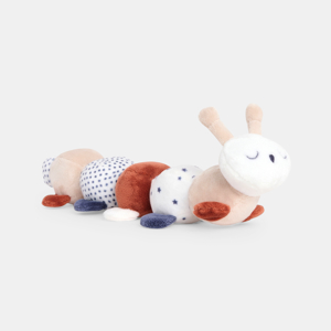 Peluche doudou velours chenille orange naissance