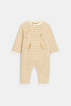 Combi longue molleton rayée jaune bébé garçon