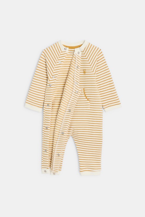 Dugački žuti prugasti kombinezon od upijajuće tkanine za dječake 2