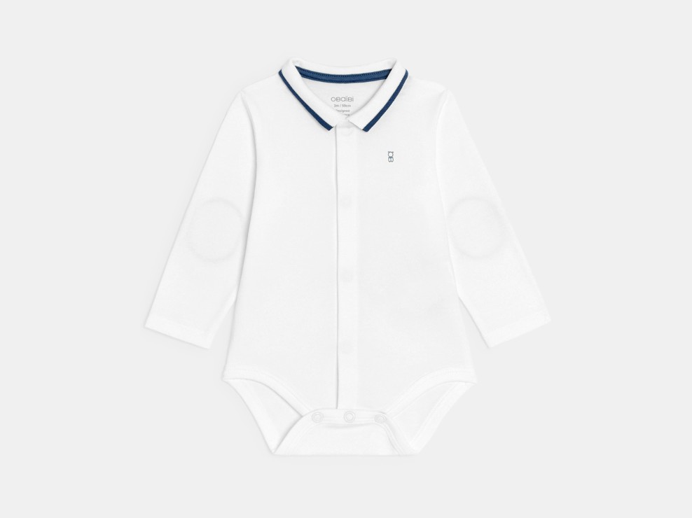 Latzhose gerippt gestreift mit Gans + Body blau Kleinkind Junge 2