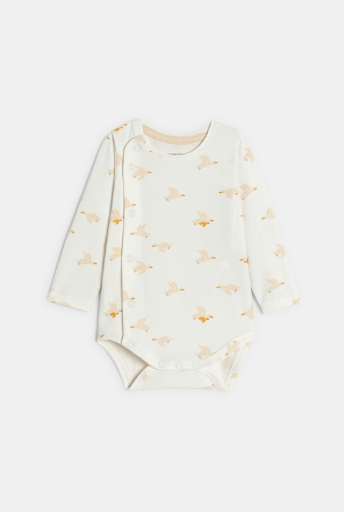 Newborn boy's blue knitted overalls and bodysuit 2