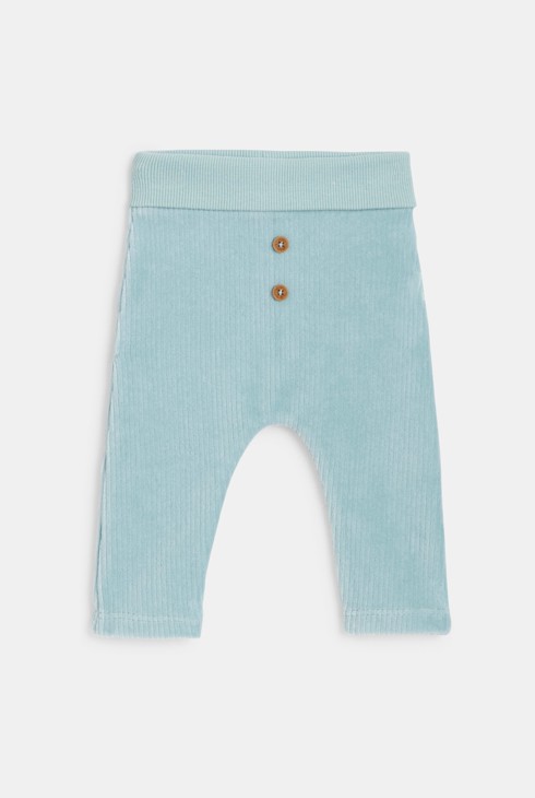 Baby boy soft sherpa jumper and white corduroy leggings 2