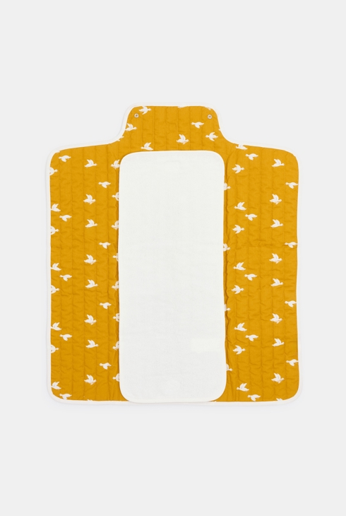 Tapis à langer de voyage jaune naissance mixte
