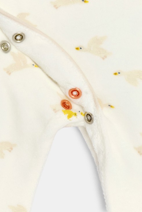 Baby boy's beige velvet goose sleepsuit 2