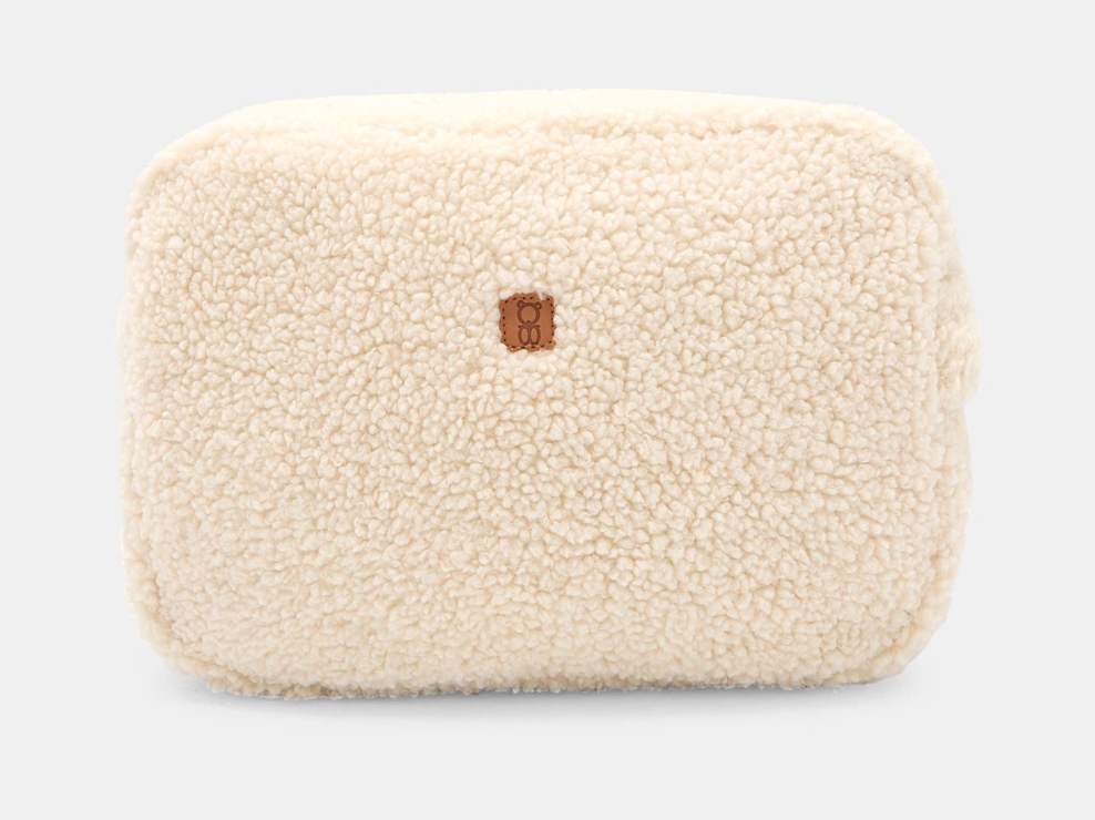 Weiß Kulturtasche aus Teddy-Fleece mit Reißverschluss für kleine Mädchen 1