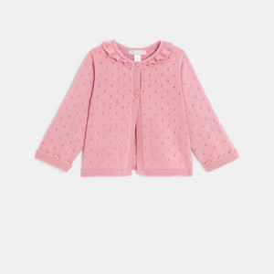 Strickjacke Pointelle rosa Kleinkind Mädchen