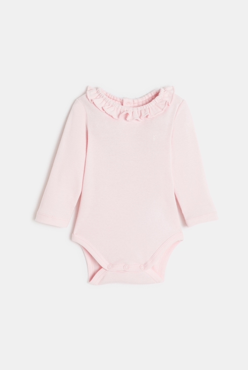 Robe à bretelles velours fleurs et body rose bébé fille