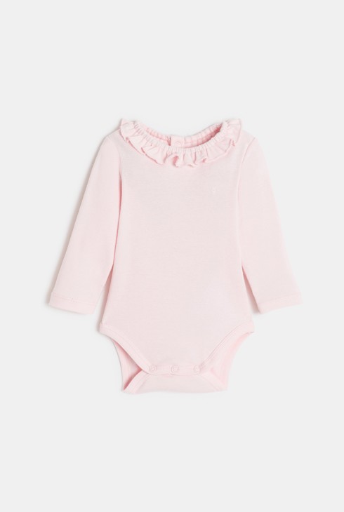 Robe à bretelles velours fleurs et body rose bébé fille 2