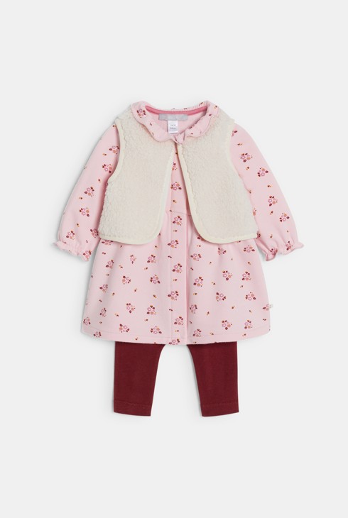 Robe imprimée bébé fille rose 1