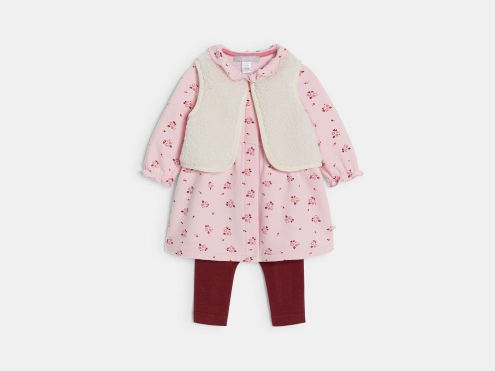 Bedrucktes Kleid Kleinkind Mädchen rosa 1
