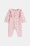 Combinaison longue fleurie rose bébé fille