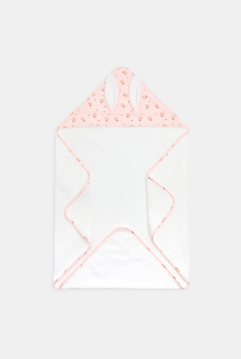 Cape de bain éponge rose lapin bébé naissance fille