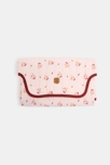 Tapis à langer de voyage rose fleuri naissance fille