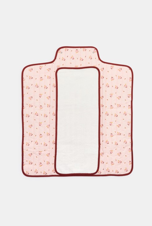 Newborn girl's pink floral travel changing mat, from birth. 2
