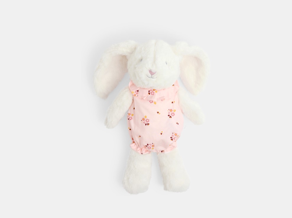 Schmusetuch Hase aus rosa Softboa für kleine Mädchen 1