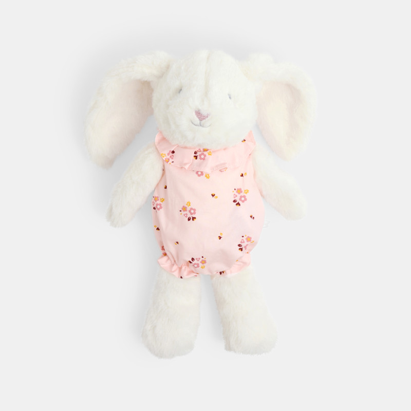 Schmusetuch Hase aus rosa Softboa für kleine Mädchen