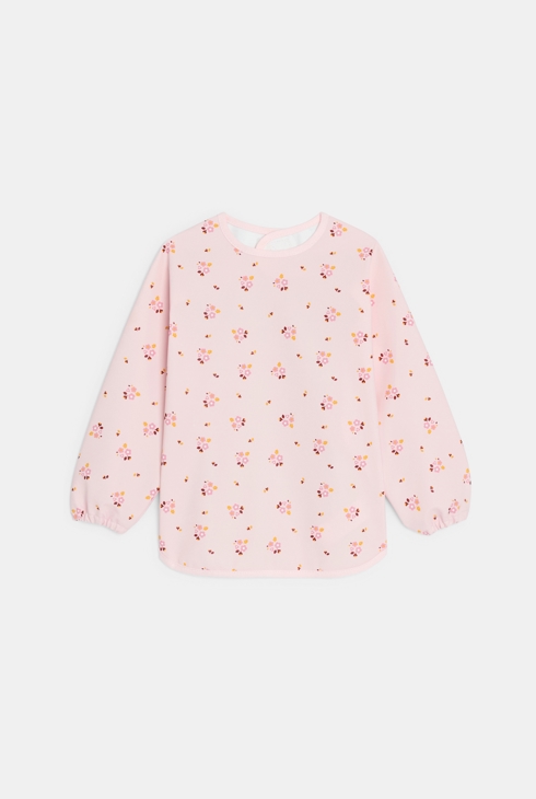Roze schortje met bloemenprint voor babymeisjes 1