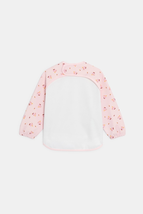 Tablier d'activités imprimé fleurs rose bébé fille