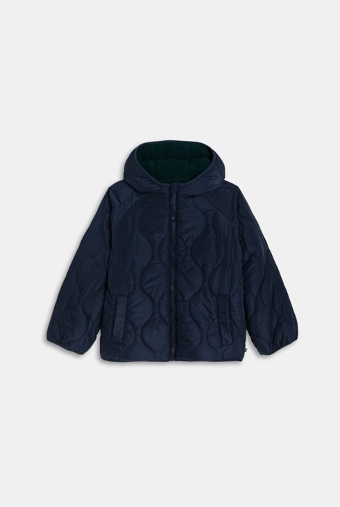 Wendejacke Fellbesatz/Steppung marineblau Jungen 1