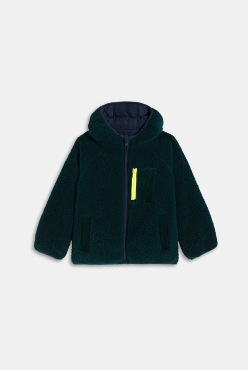 Blouson réversible moumoute/matelassée bleu marine Garçon 2