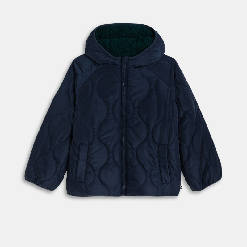 Wendejacke Fellbesatz/Steppung marineblau Jungen