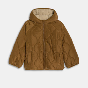Wendejacke Fellbesatz/Steppung braun Jungen