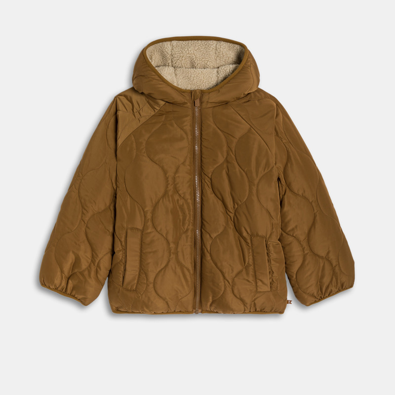 Wendejacke Fellbesatz/Steppung braun Jungen