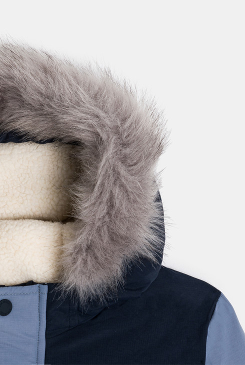 Warmer, wasserabweisender Kapuzenparka in Blau für Jungen 2