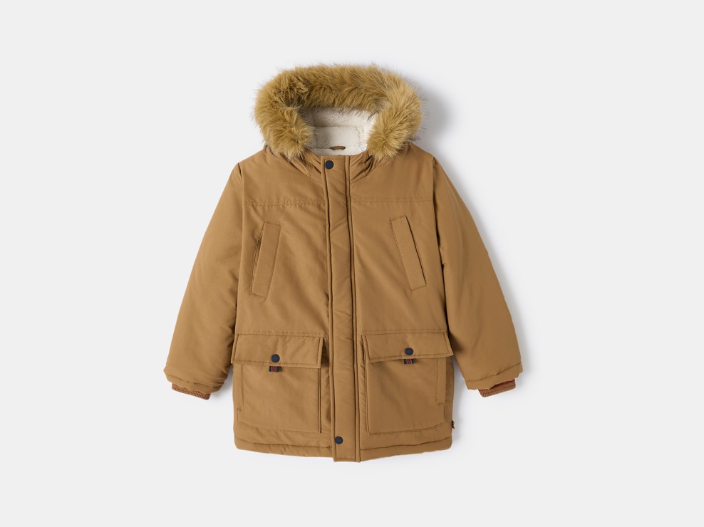 Parka doublée marron garçon 1