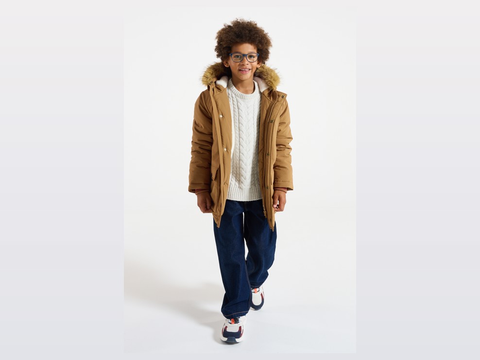 Parka doublée sherpa marron garçon 1