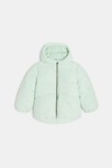 Doudoune doublée polaire à capuche vert pastel Fille