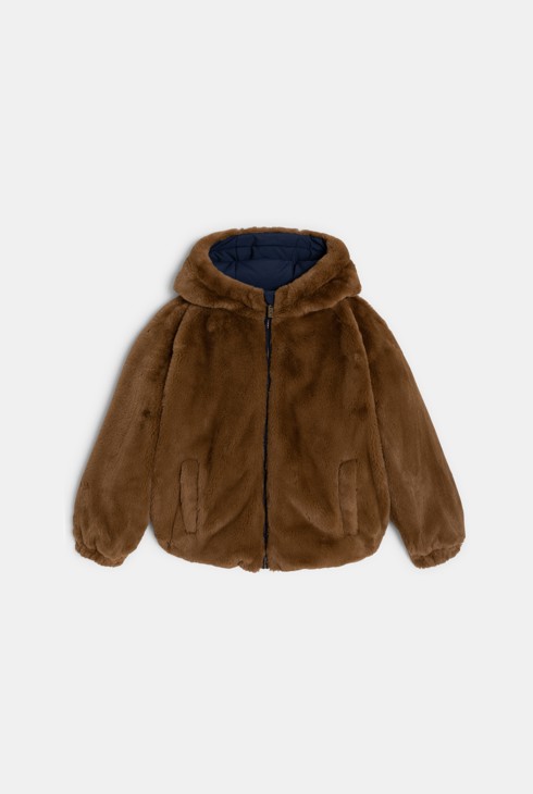 Girl's reversible blue jacket with lining 2