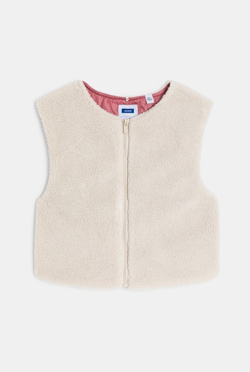 Girl's pink 2-in-1 water-repellent parka + detachable gilet 2