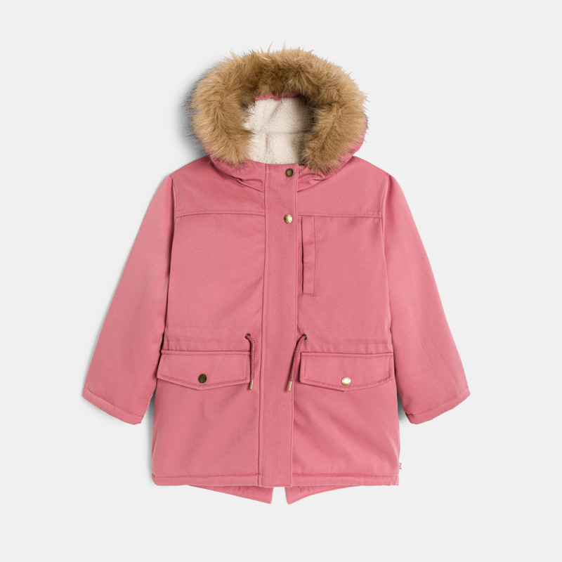 Parka 2 in 1 wasserabweisend + abnehmbare Weste in Rosa für Mädchen