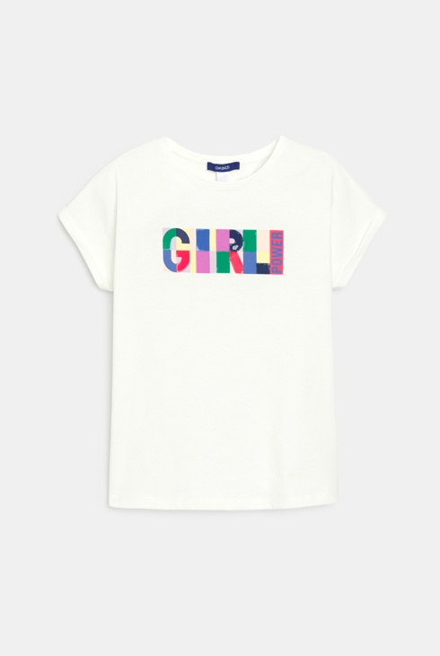 T-shirt à message blanc Fille