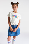 T-shirt à message blanc Fille 4