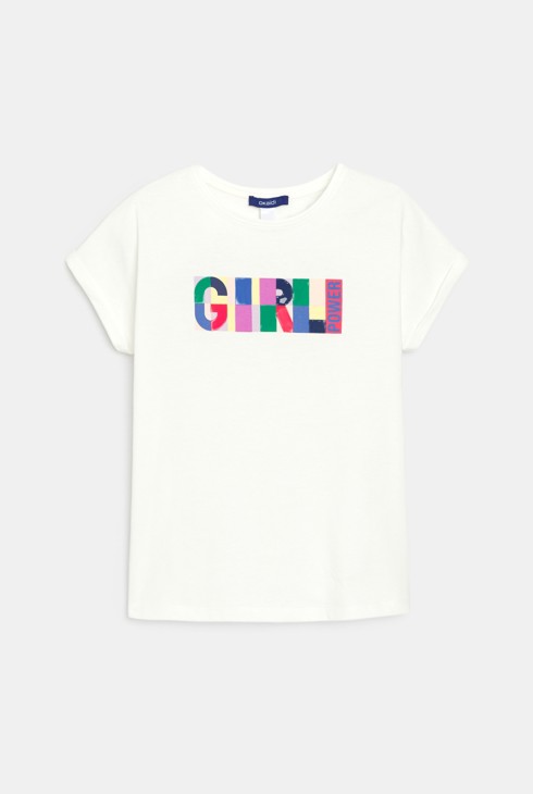 Biała koszulka z napisem dla dziewczynki 2