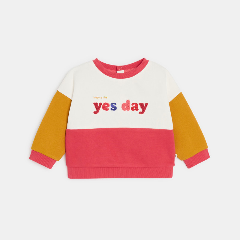 Sweatshirt Molton mit Aufschrift rosa Kleinkind Mädchen