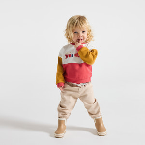 Sweatshirt Molton mit Aufschrift rosa Kleinkind Mädchen