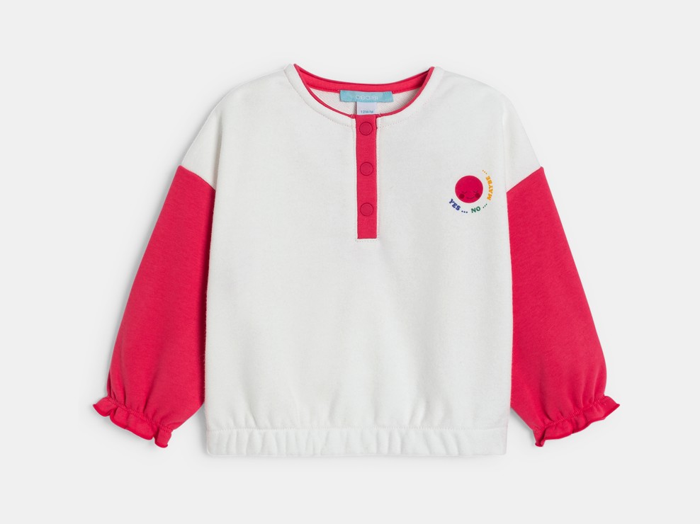 Sweat bébé fille bicolore 1
