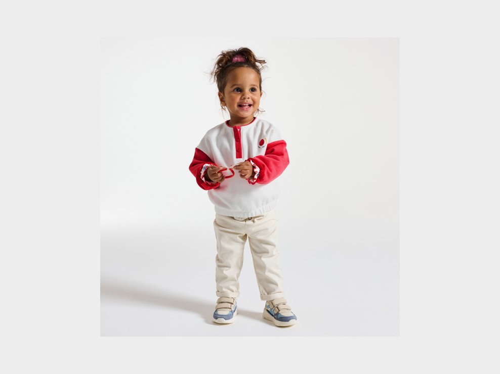 Sweatshirt Kleinkind Mädchen zweifarbig 1