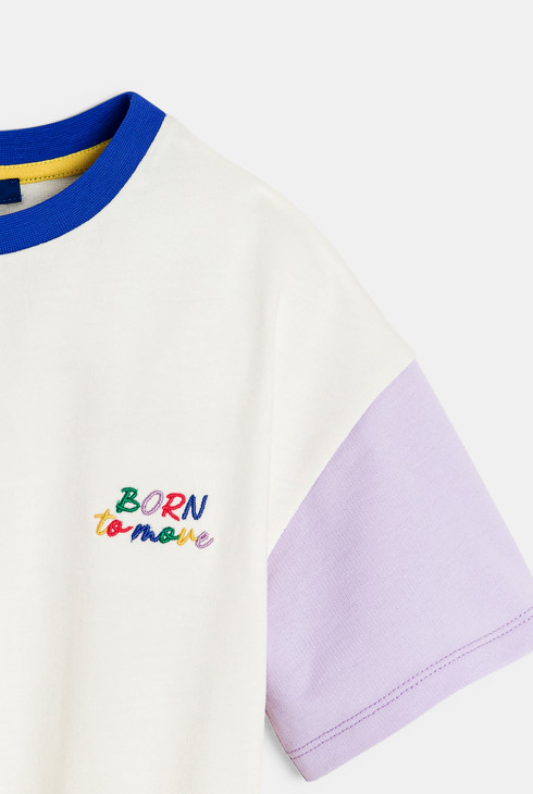 Robe-t-shirt à message brodé blanc Fille