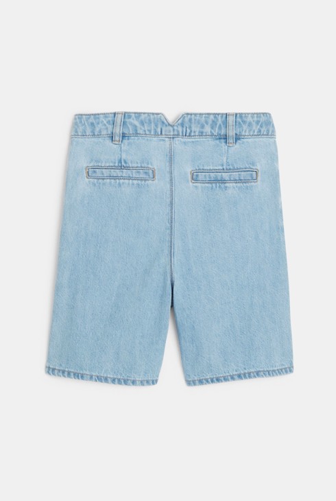 Bermuda en jean délavé bleu Fille